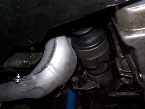 Megane downpipe met uitsparing voor aandrijfas